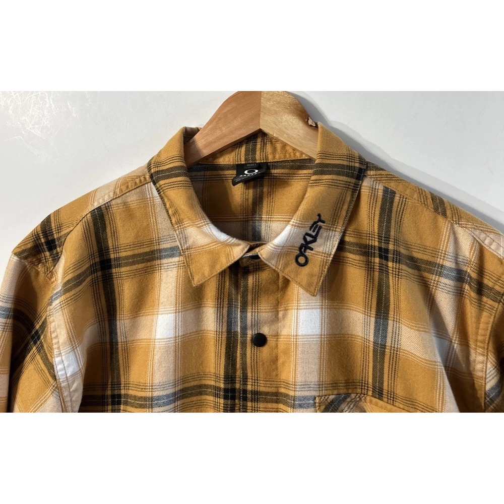 Mens Oakley Long Sleeve Performance Flannel Shirt Large Snap Front